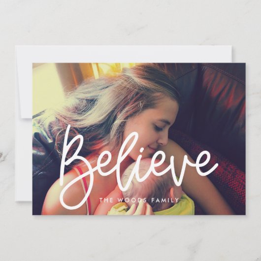 モダン信じ感動的Christmas写真 シーズンカード (正面)