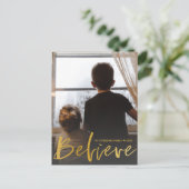 モダン信じ金ゴールド ポストカード (スタンド正面)