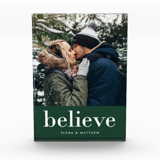 モダン信じ |あなたの休日の写真がリッチグリーンに フォトブロック (正面)