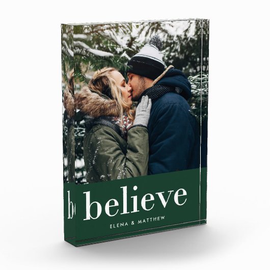 モダン信じ |あなたの休日の写真がリッチグリーンに フォトブロック (左)