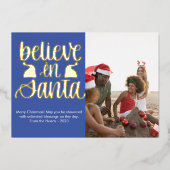 モダン信じSanta Photo 箔シーズンカード (正面)