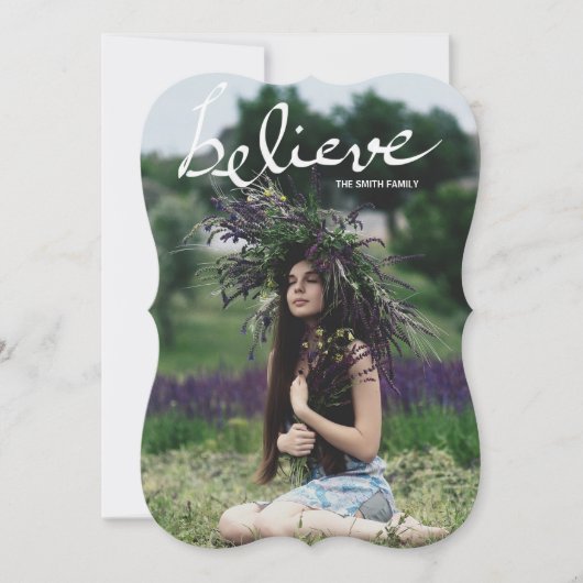 モダン信じScript Holiday Photo シーズンカード (正面)