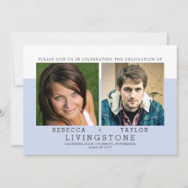 モダン兄弟姉妹写真の卒業発表 招待状