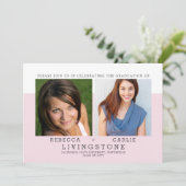 モダン兄弟姉妹写真の卒業発表 招待状 (スタンド正面)