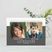 モダン兄弟姉妹写真の卒業発表 招待状 (スタンド正面)