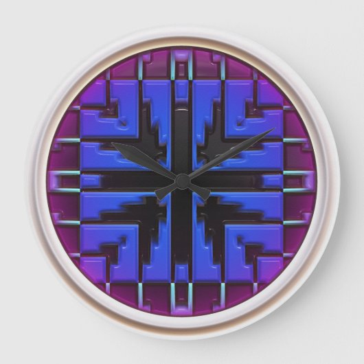 モダン先住民アメリカ13時 ラージ壁時計 (正面)