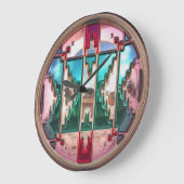 モダン先住民アメリカ15壁時計 ラージ壁時計 (傾斜)