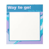 モダン先生ブルーパープルストライプのモダン ノートパッド (正面)