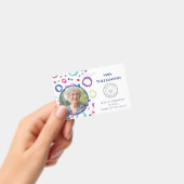 モダン先生ロゴ教育者スタッフフォトID バッジ (手持ち)