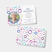 モダン先生ロゴ教育者スタッフフォトID バッジ (表裏)