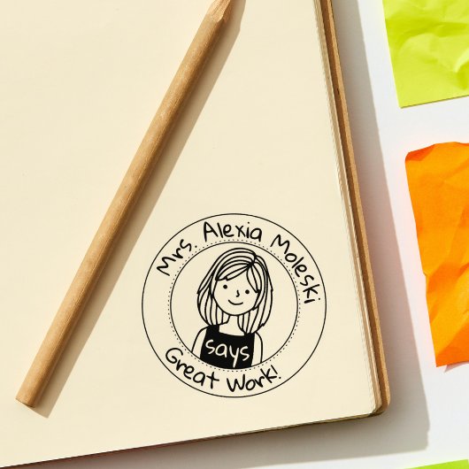 モダン先生教室アバター素晴らしワーク ラバースタンプ