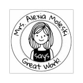 モダン先生教室アバター素晴らしワーク ラバースタンプ (インプリント)