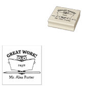 モダン先生教室フクロウ素晴らしの作業 ラバースタンプ (押印)