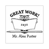 モダン先生教室フクロウ素晴らしの作業 ラバースタンプ (インプリント)