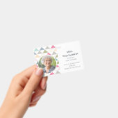 モダン先生教育者スタッフの写真ID カラフル バッジ (手持ち)