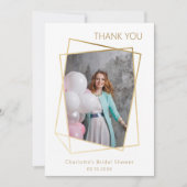 モダン光シンプルブライダルシャワーサンキューカード 招待状 (正面)
