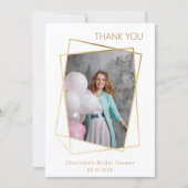 モダン光シンプルブライダルシャワーサンキューカード 招待状 (正面)