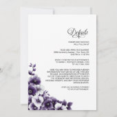 モダン全て一紫のフローラ結婚の 招待状 (裏面)