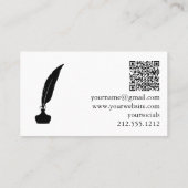 モダン公証人公共の白黒QRコード 名刺 (裏面)