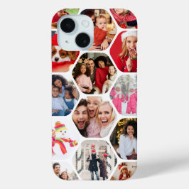 モダン六角形マルチフォトコラージュ iPhone 15ケース