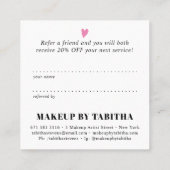 モダン共有ザラブスクリプトタイポグラフィ美しいスパ 紹介カード (裏面)