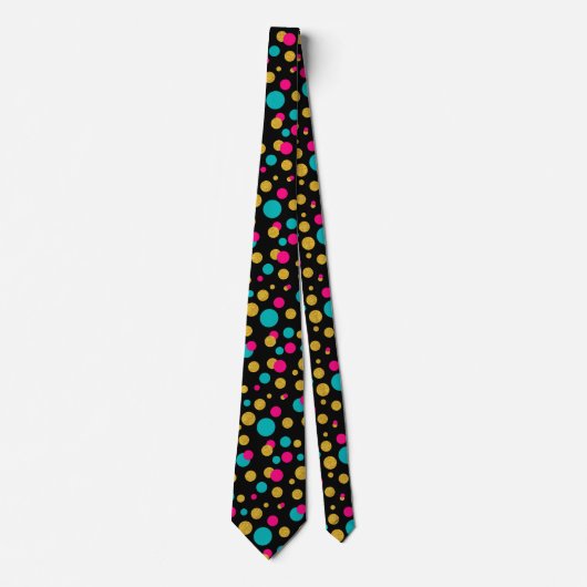 モダン円シメカラフルームレスパターン ネクタイ (正面)