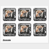 モダン写エレガント真と白のデザイン スクエアシール (シート)