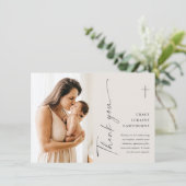 モダン写エレガント真バプテスマ サンキューカード (スタンド正面)