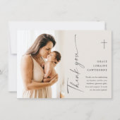 モダン写エレガント真バプテスマ サンキューカード (正面)