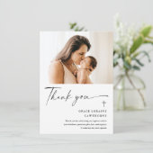 モダン写エレガント真バプテスマ サンキューカード (スタンド正面)