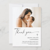 モダン写エレガント真バプテスマ サンキューカード (正面)