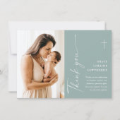 モダン写エレガント真バプテスマ サンキューカード (正面)