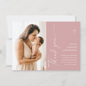 モダン写エレガント真バプテスマ サンキューカード (正面)