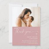 モダン写エレガント真バプテスマ サンキューカード (正面)