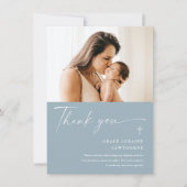 モダン写エレガント真バプテスマ サンキューカード (正面)