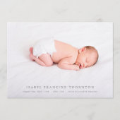 モダン写エレガント真ベビー誕生 案内状 (正面)