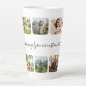 モダン写パーソナライズされた真コラージュカスタム引用文 カフェラテマグ (正面)