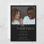 モダン写フェイクシンプル銀文字結婚の セーブザデート (正面)