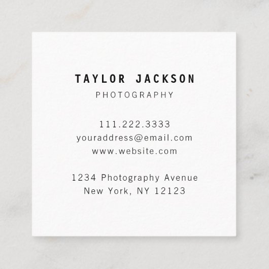 モダン写ミニマル真の名刺 スクエア名刺 (裏面)