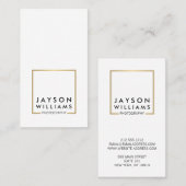 モダン写ミニマル真金ゴールドスクエアロゴI 名刺 (正面/裏面)