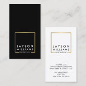 モダン写ミニマル真金ゴールドスクエアロゴII 名刺 (正面/裏面)