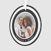 モダン写メリー結婚した真と初めてのクリスマス オーナメント (正面)