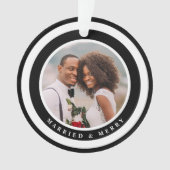 モダン写メリー結婚した真と初めてのクリスマス オーナメント (正面)