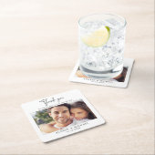 モダン写真あり結婚と スクエアペーパーコースター (インサイチュ)