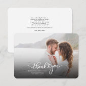 モダン写真のスクリプ結婚ト サンキューカード (正面/裏面)
