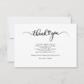 モダン写真のスクリプ結婚ト サンキューカード (裏面)