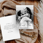 モダン写真のスクリプ結婚ト サンキューカード<br><div class="desc">写真の結婚スクリプエレガントトスタイリッシュモダンサンキューカード。コレクション結婚の一部。色は変更することができる。バックは感謝してい、あなたの手を好むあなたのゲストに対してパーソナライズまたは削除すもしるメッセージが含まれる。</div>
