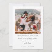 モダン写真のスクリプ結婚ト サンキューカード (裏面)