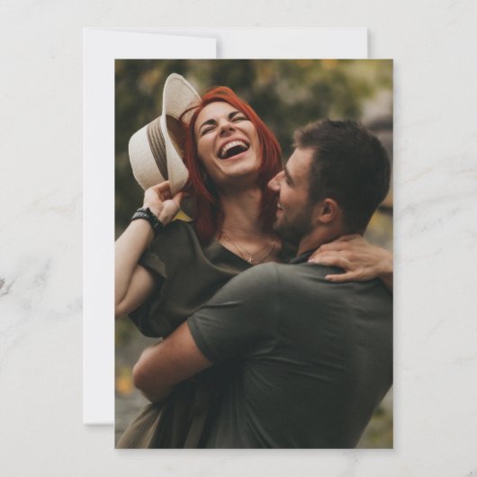 モダン写真のスクリプ結婚ト 招待状 (裏面)