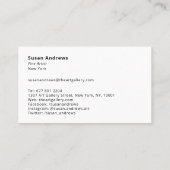 モダン写真のホワイトフレーム写ミニマル真 名刺 (裏面)